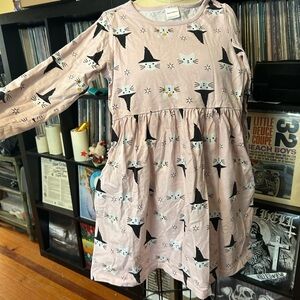 Hanna Andersson Light Pink Cat Print Dress